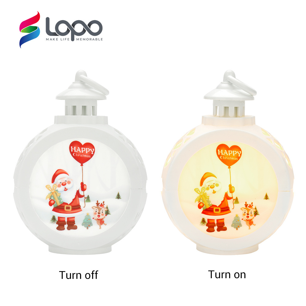 Plastic Sublimation Halloween Christmas Hanging Ornament Decoration Blank Lantern Wholesale Family Size Sublimation Led Lantern