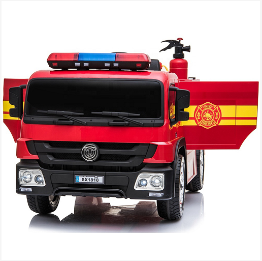 kids electric fire truck 12 volt ride on car toy for baby remote