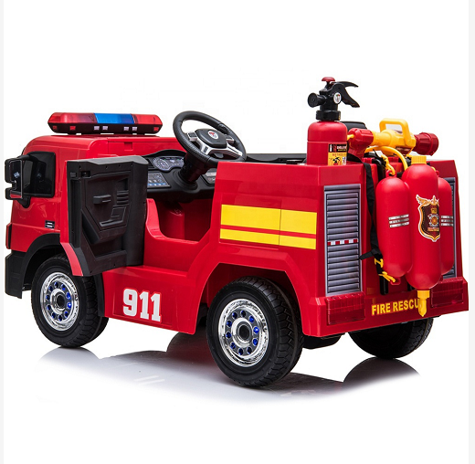 kids electric fire truck 12 volt ride on car toy for baby remote