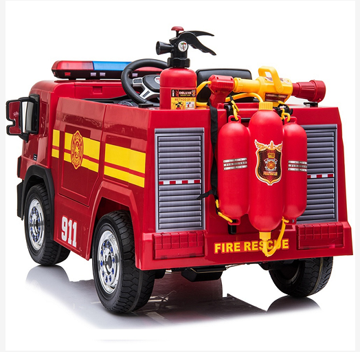 kids electric fire truck 12 volt ride on car toy for baby remote