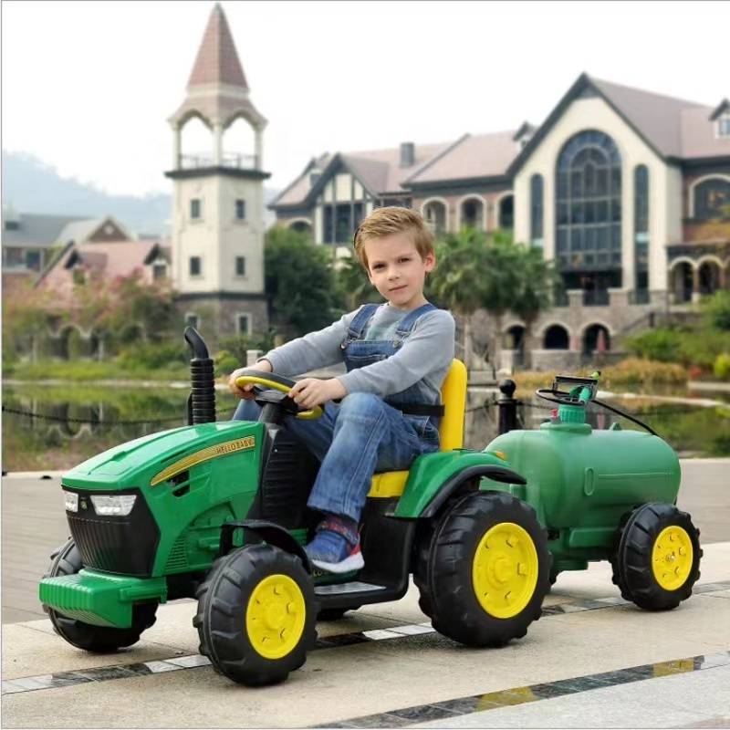 The Most Popular red green 12v kids ride ons mowers electric tractor  with trailer