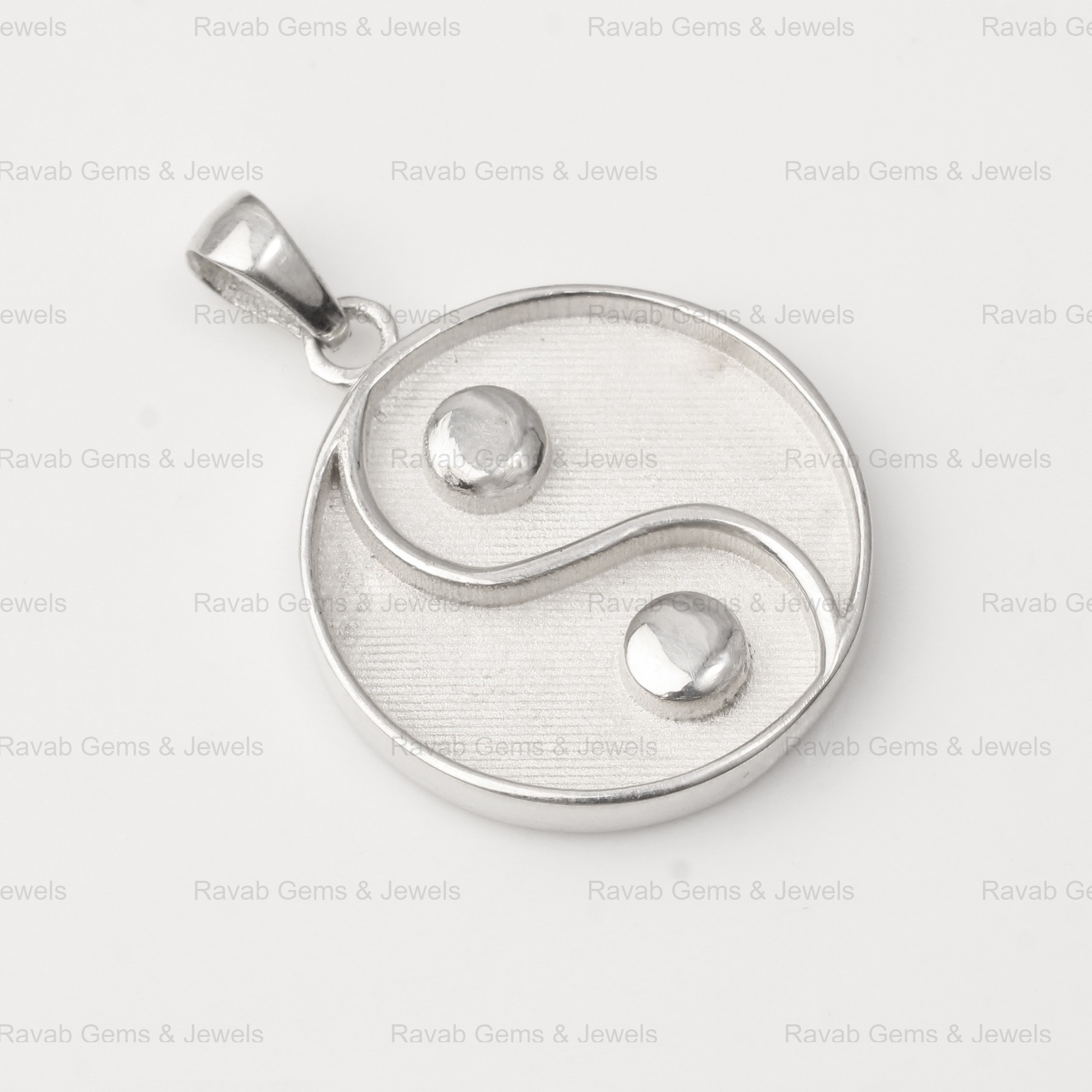 Genuine 925 Sterling Silver Ying Yang Blank Bezel Round Tray 22mm Pendant Collet Bezel Cup Blank Setting Making Finding Jewelry