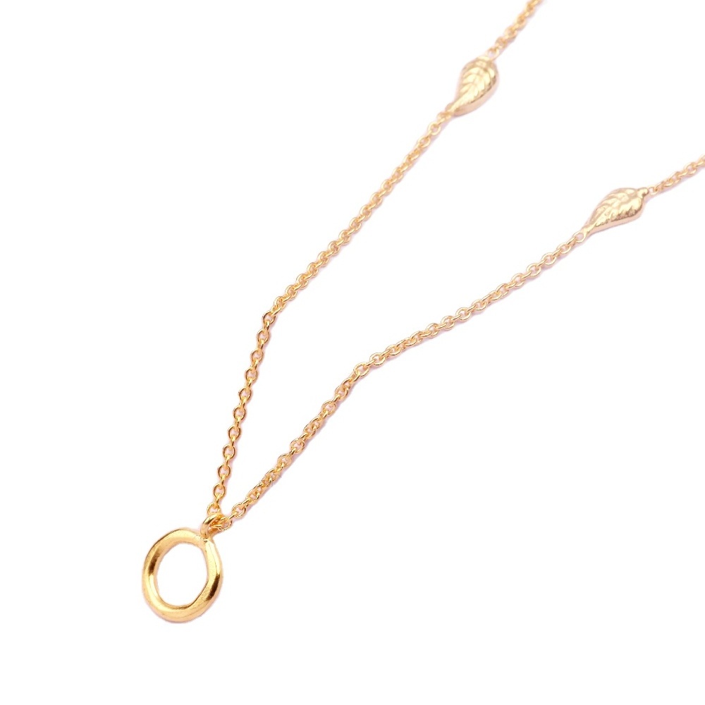 Hot Selling Beautiful Elegant Design Genuine 925 Sterling Silver 14K Gold Filled Minimalist Dainty Chain Circle Pendant Necklace