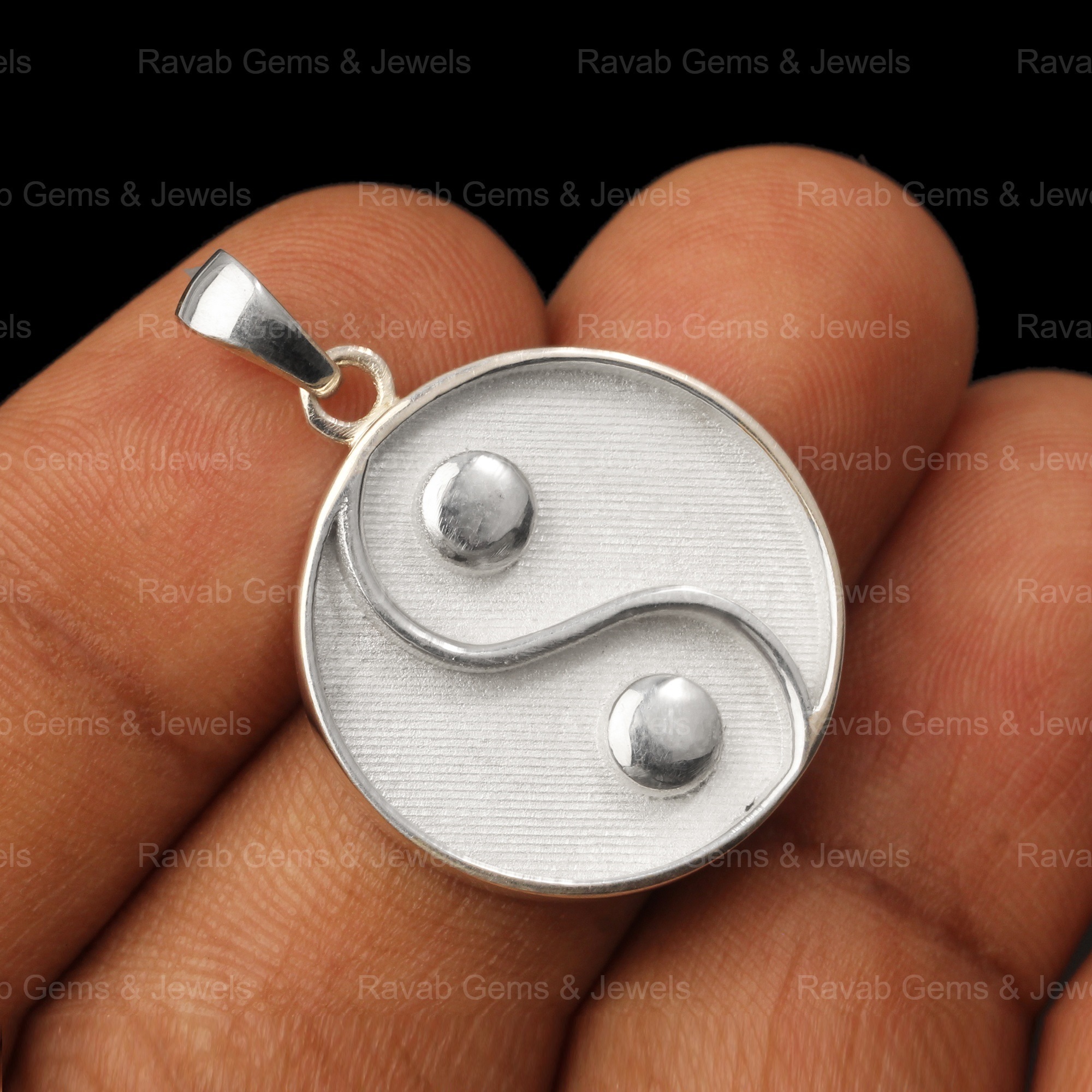 Genuine 925 Sterling Silver Ying Yang Blank Bezel Round Tray 22mm Pendant Collet Bezel Cup Blank Setting Making Finding Jewelry