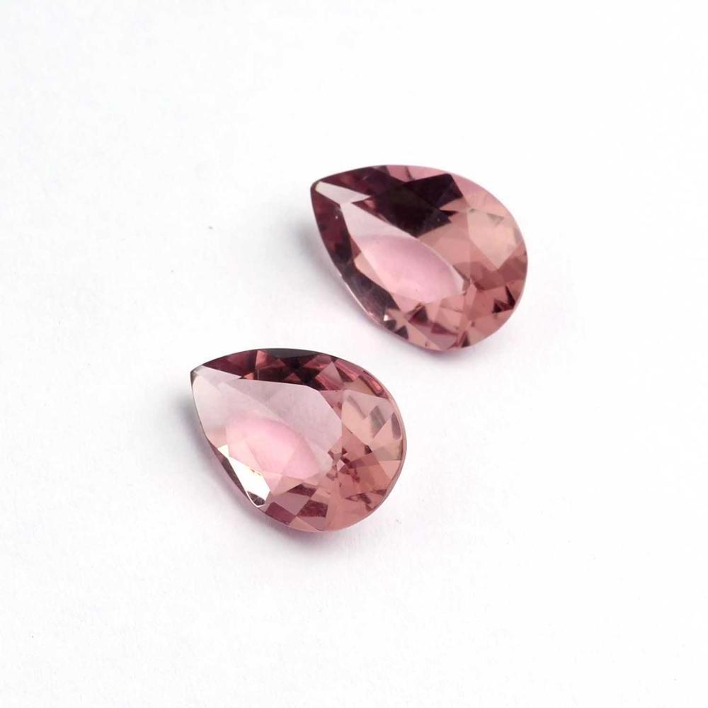 10x14mm Faceted Pear Shape Briolette Pink Morganite Hydro Transparent Quartz Calibrated Puffy Loose Gemstone For Making Jewelry