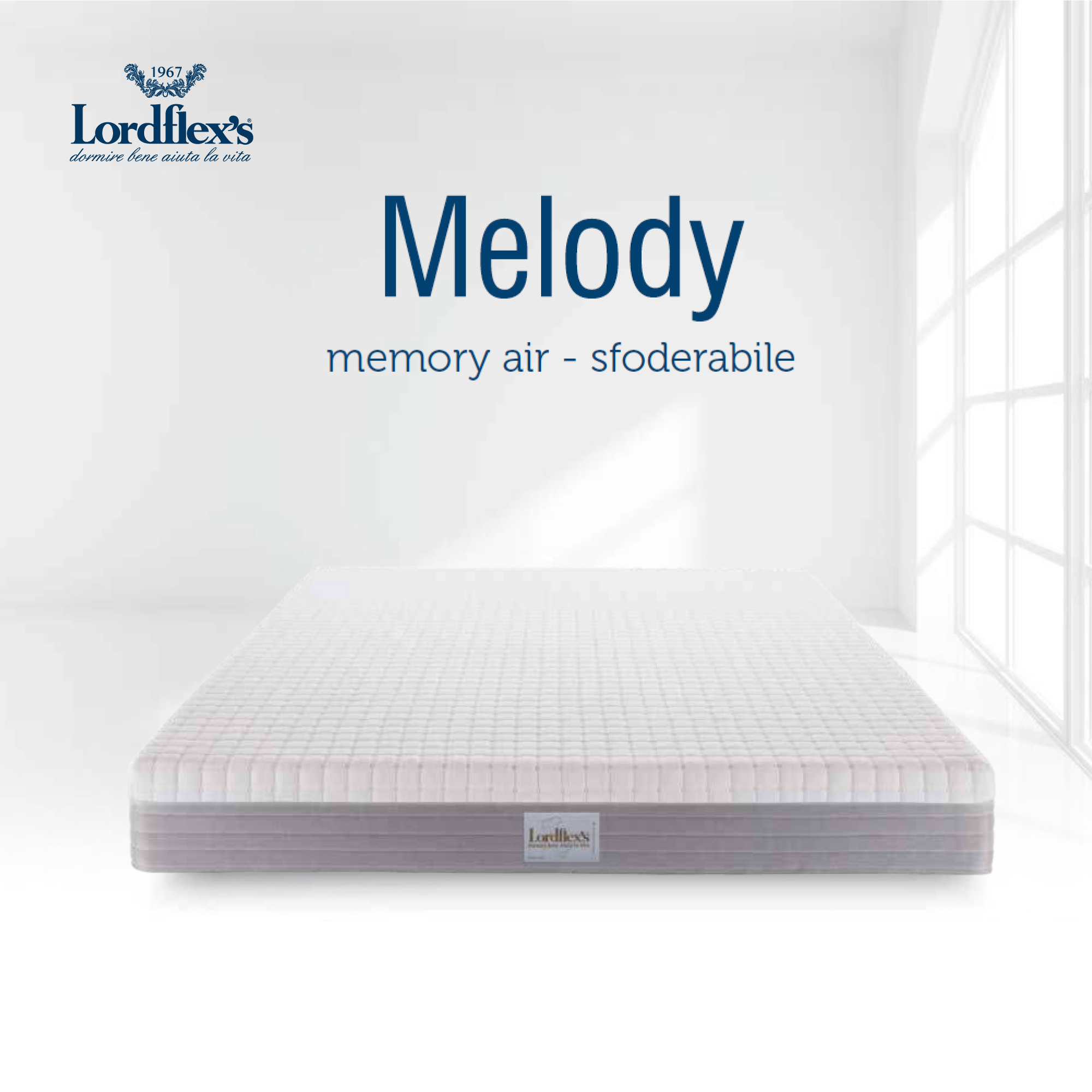 MELODY 160X200 Comfortable mattress King Size Removable Cover Made in Italy Waterform Memory Foam