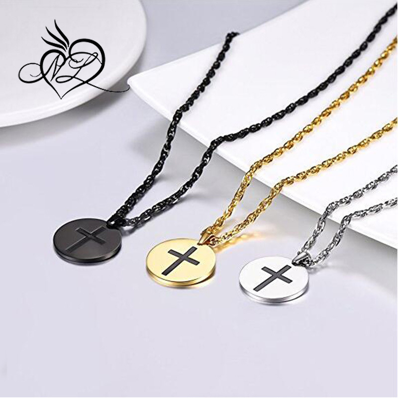 Cross Inspirational Necklace,Engraving Words Mens Womens Jewelry