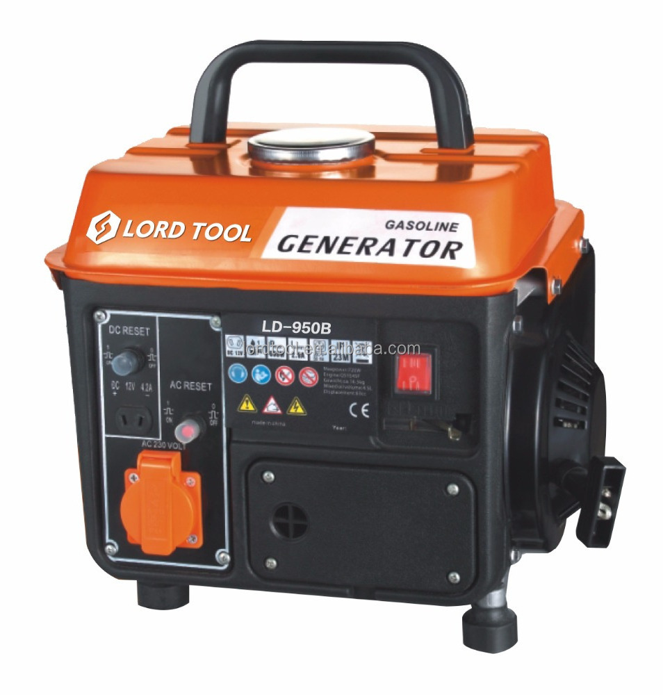 Portable silent Power gasoline gas 950 manual generator