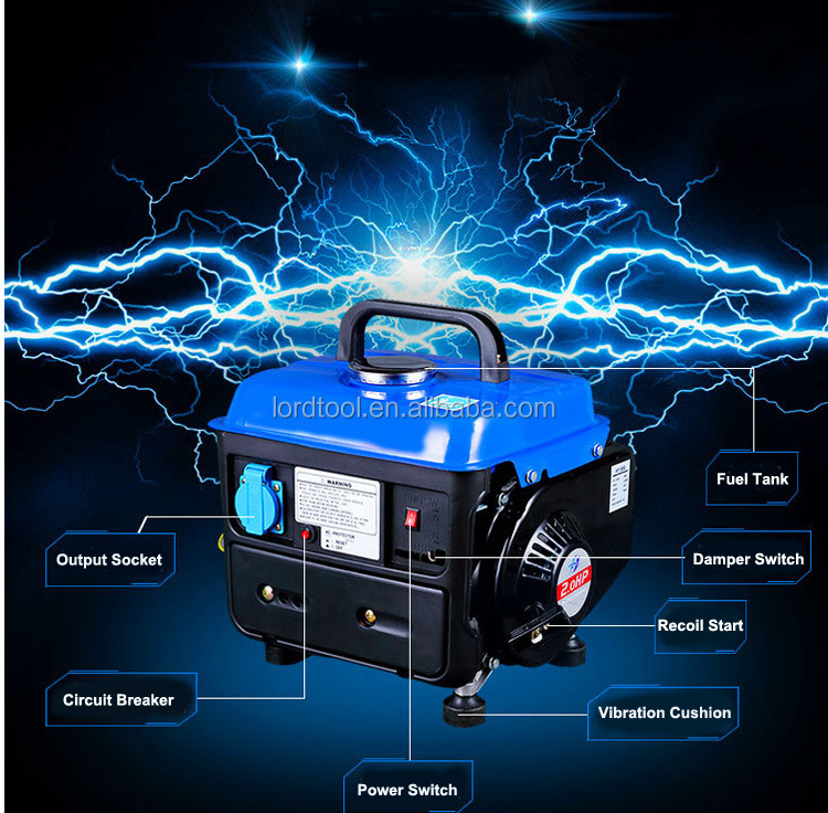 Portable silent Power gasoline gas 950 manual generator