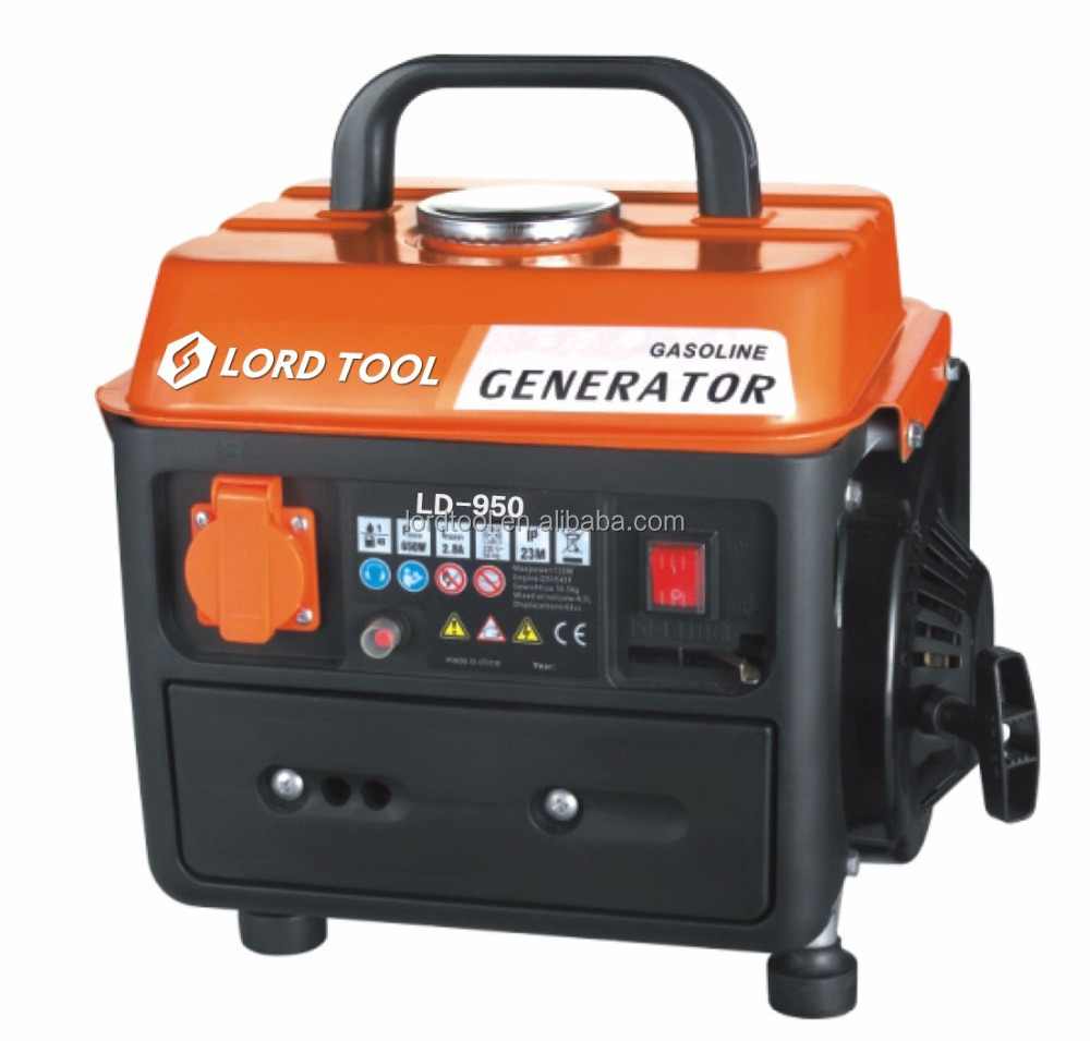 Portable silent Power gasoline gas 950 manual generator