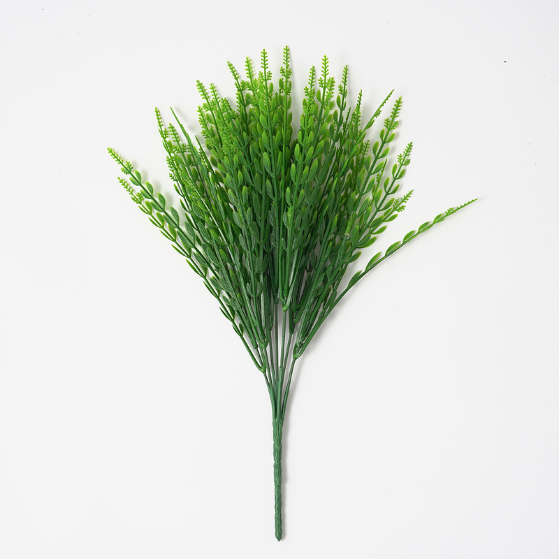 Lorenda YMC01 plastic rice ear branch green stem plant faux decorative artificial wheat grass