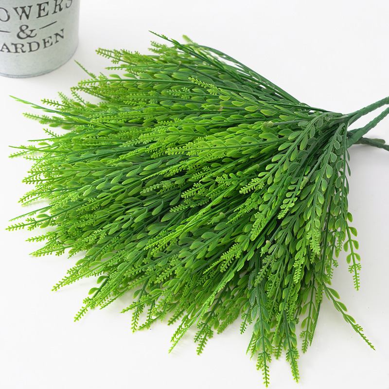 Lorenda YMC01 plastic rice ear branch green stem plant faux decorative artificial wheat grass