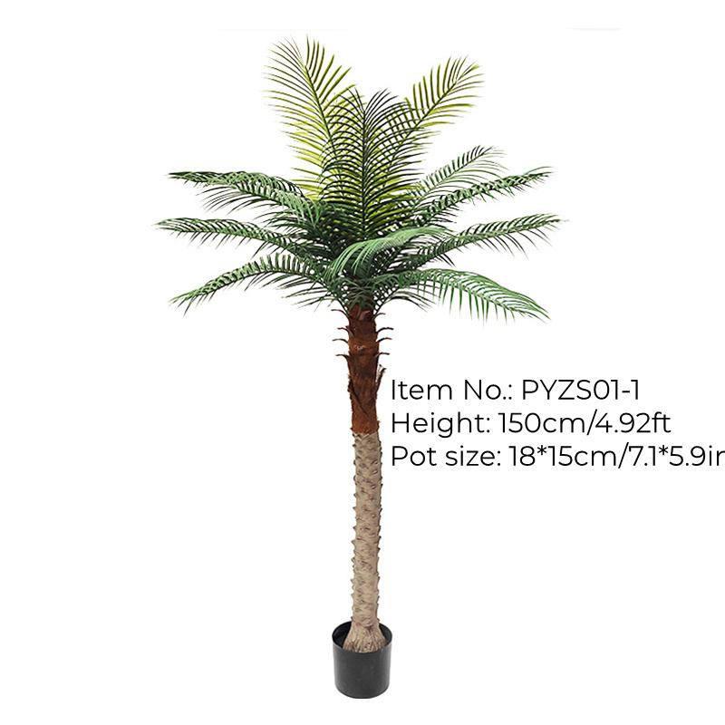 Lorenda PYZS01 cheap price 4.9-8.2ft faux potted bonsai plant coconut palm artificial coconut tree