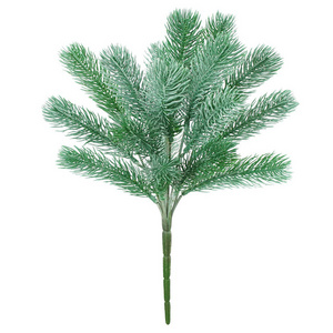 YSZ02 new simulated faux plastic snow leaves white decorative branch artificial pine needles for Christmas tree home decoration