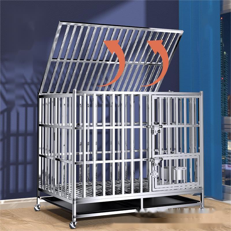 Heavy Duty Stainless Steel Dog Cage Kennel With Wheels For Small Dogs Teddy Pomeranian poodle 79#