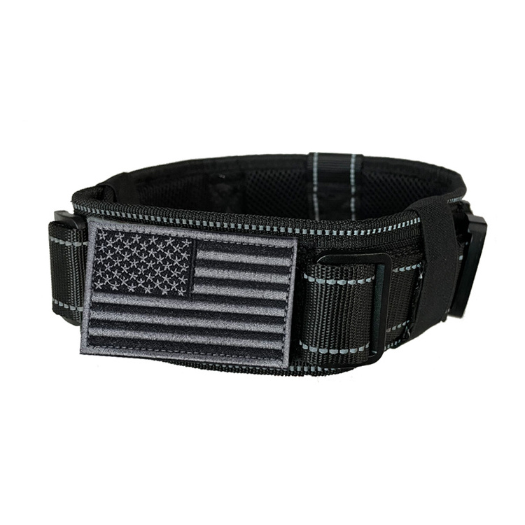 Custom Design Your Own Dog Collar Heavy Duty 2 Metal Buckles 1000D Waterproof Reflective Tactical Breakaway Dog Collars