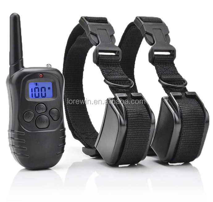 Petrainer PET988D Remote LCD 100LV 300M l Electric Shock Vibration Remote Anti Bark Pet Dog Training Collar