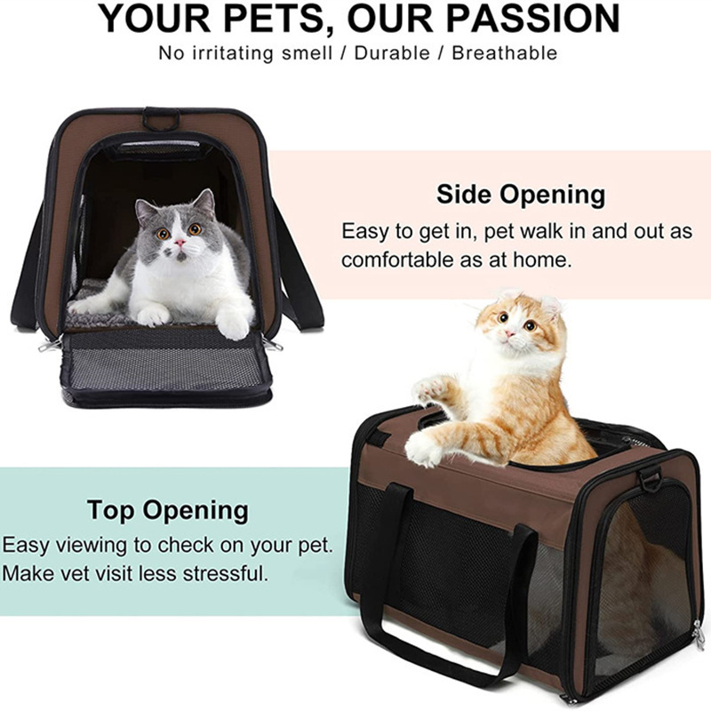 Fashion Design Custom Travel Pet Cat Outdoor Carrier Bag Airline Approved Pet Cat Dog Travel Bag