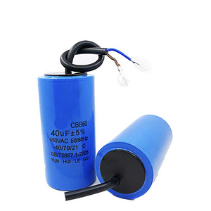 Lorida CBB60 40UF 450V Kondensator 450Vac 50/60 Hz 25/70/21 En60252 Washing Machine 5Uf Motor Start CBB60 Capacitor 40UF 450V