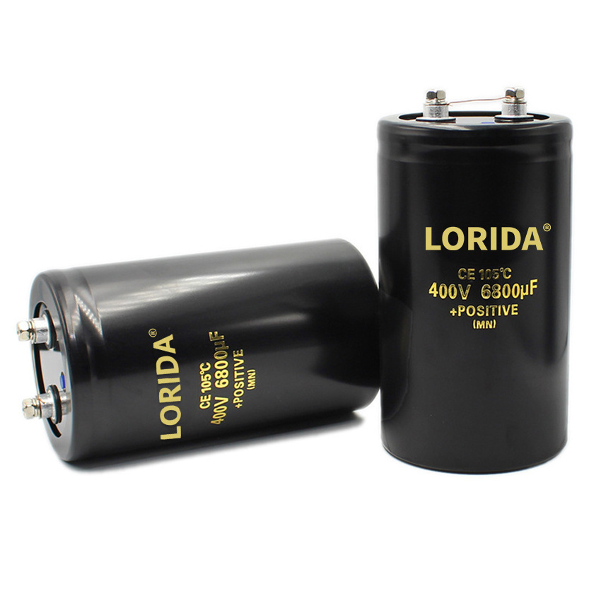 LORIDA Certified Supplier 400V 6800UF 76*105 Secure Screw Terminal Low Leakage Aluminum Sh Electrolytic Capacitor