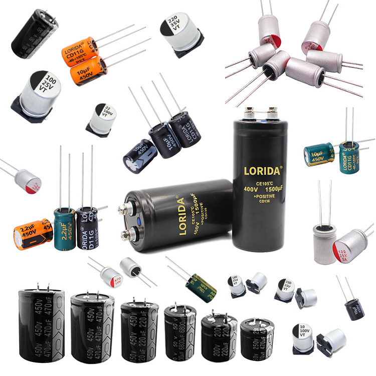 Lorida ODM/OEM 35V 100UF 6*7Mm Aluminium Condensator 3300Uf 450V Aluminum 4 Wire 450V Electrolytic Capacitors