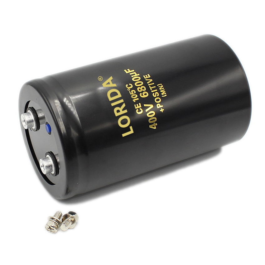 LORIDA Certified Supplier 400V 6800UF 76*105 Secure Screw Terminal Low Leakage Aluminum Sh Electrolytic Capacitor