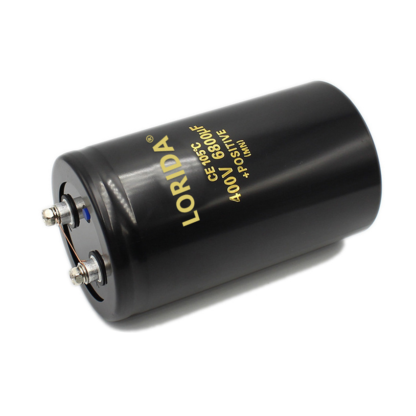 LORIDA Certified Supplier 400V 6800UF 76*105 Secure Screw Terminal Low Leakage Aluminum Sh Electrolytic Capacitor