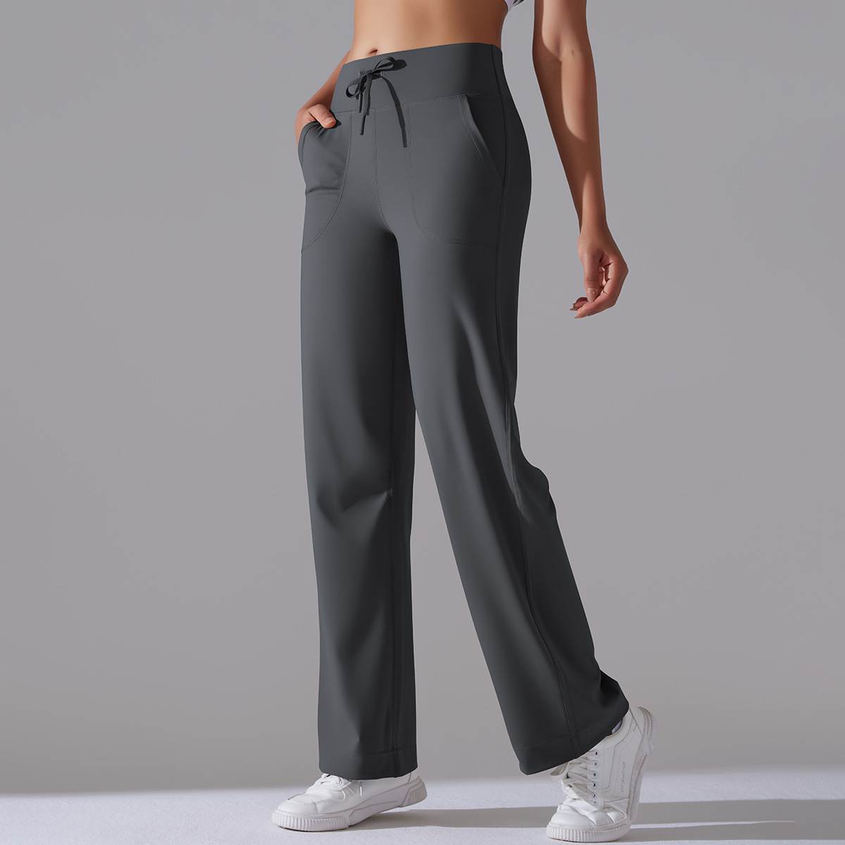 Wholesale Custom Plain fashion sports Track Pants private label women thick elastic waist jogger