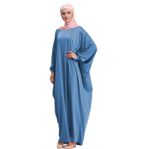 2019 china supplier islamic ladies duai plain free size bating sleeve muslim dresses dubai abaya for islamic women clothing