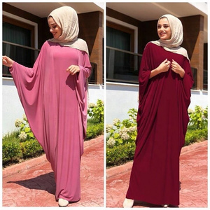 2019 new arrival high quality muslim arab thobe muslim women maxi dress soft jersey abaya