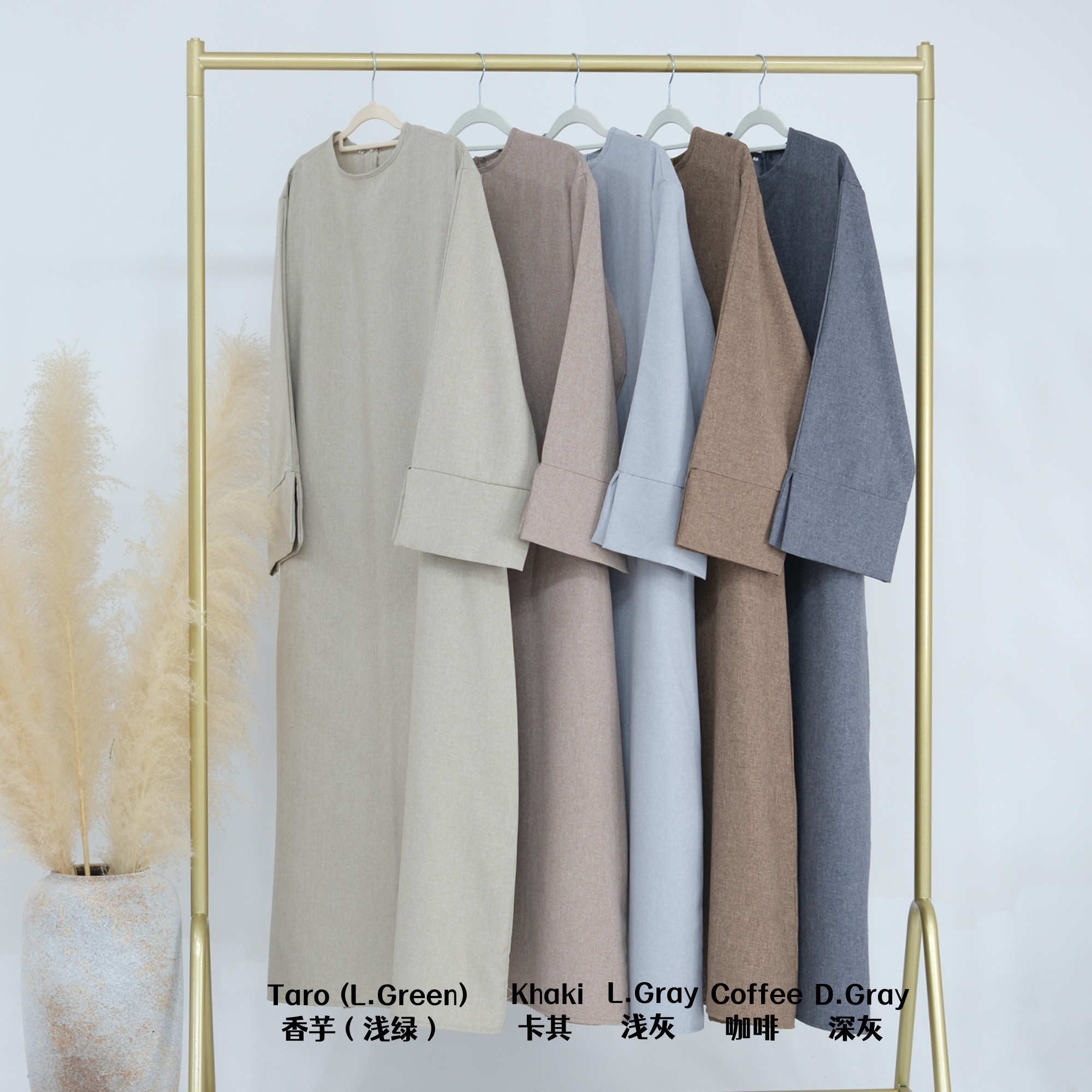 Loriya New Abaya Designs Breathable Modest Abaya Simple Linen Closed Abaya Women Muslim Dress Islamic Clothing Wholesale