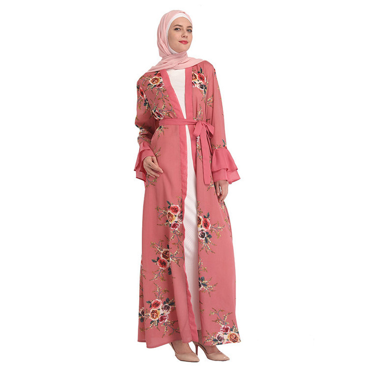 Printing 2019 New Fashion Pakistan Abaya White Burqa Designs For Women Baseball Cardigan Muslim Wedding Gift