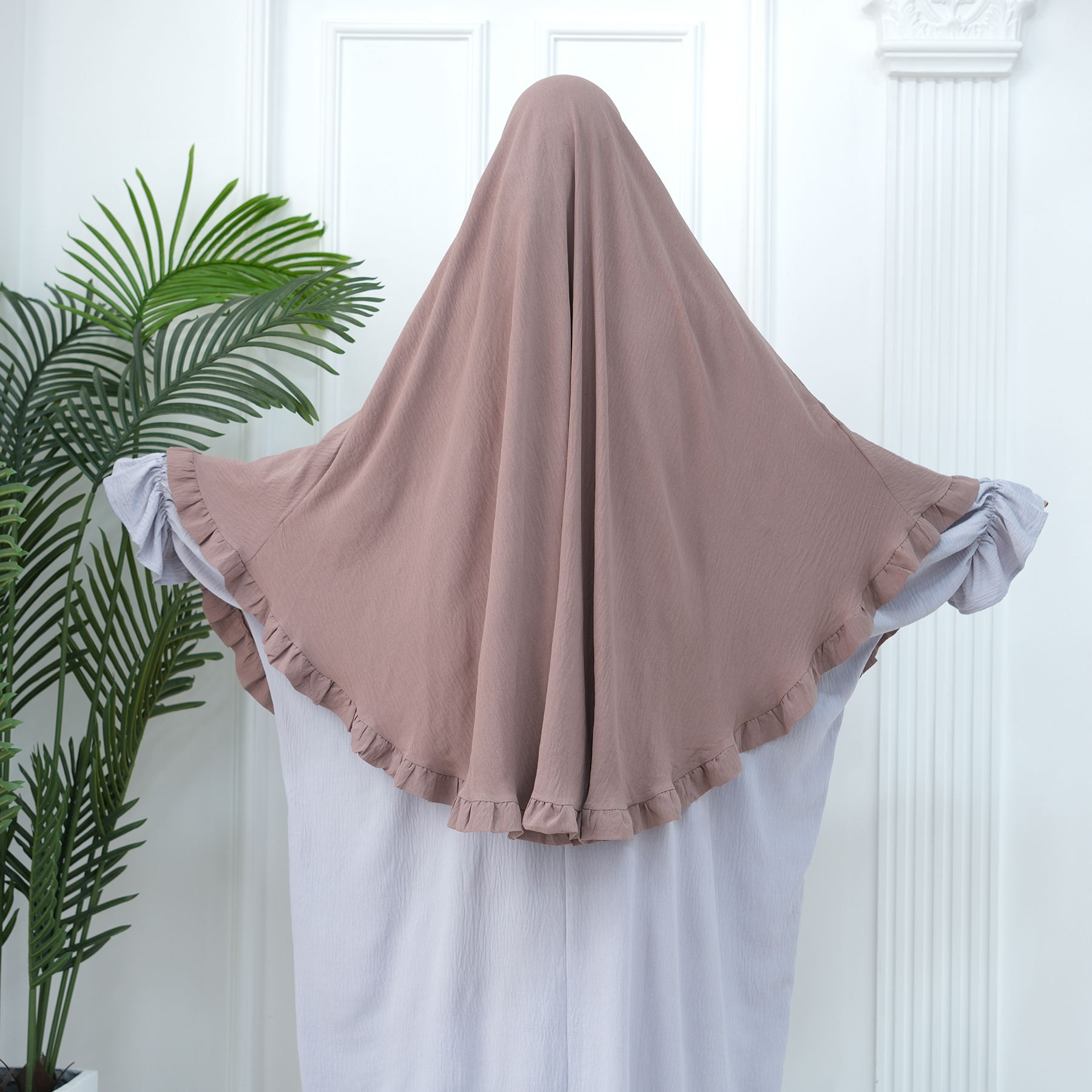 2024 High quality Loriya New Ruffles Khimar Muslim Women Prayer Hijab Scarf Ramadan Islamic Clothing Niqab Abaya Dress