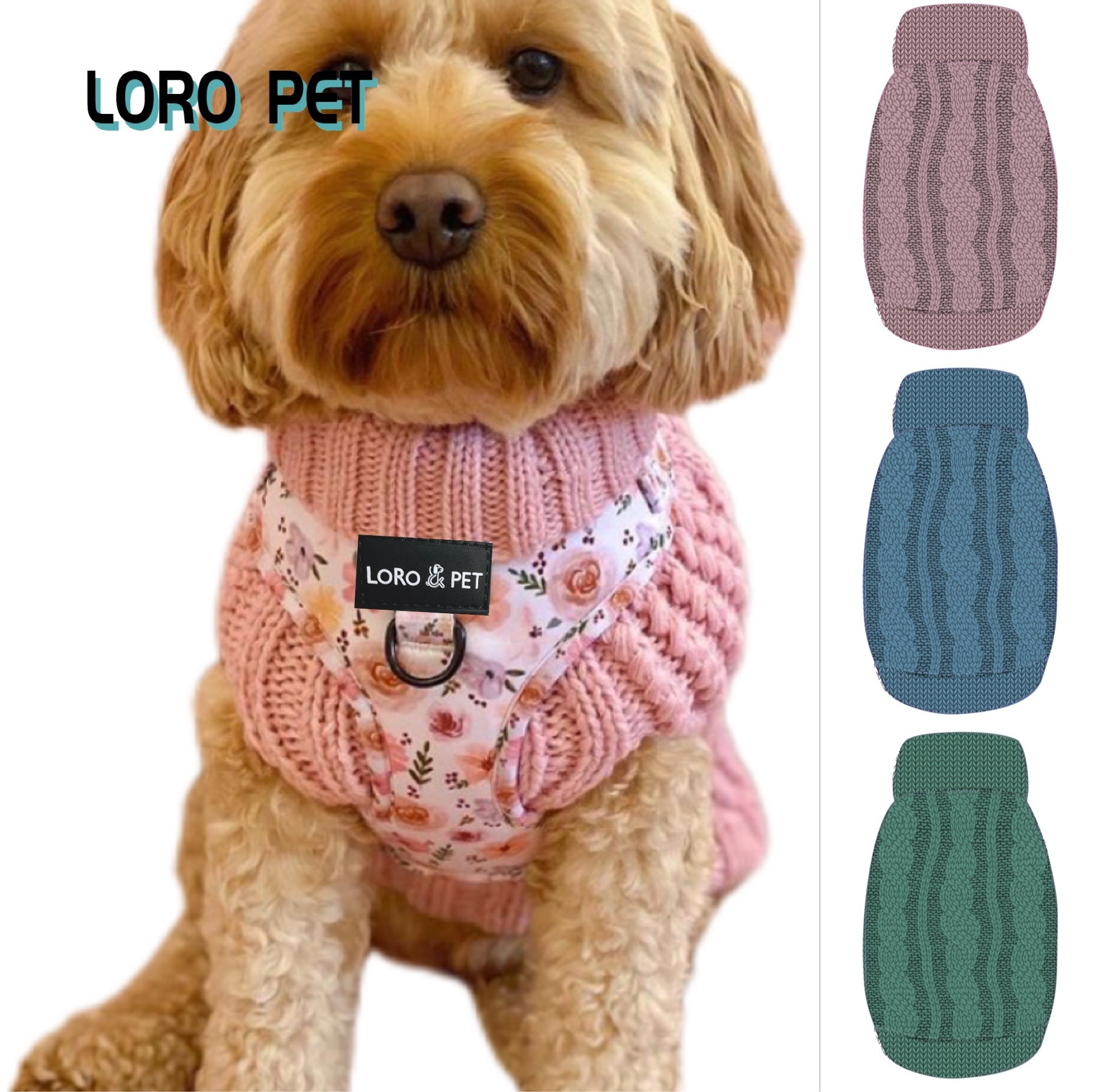 Fashion Designer Classic Cable Pet Knit Jumper Dog Sweater