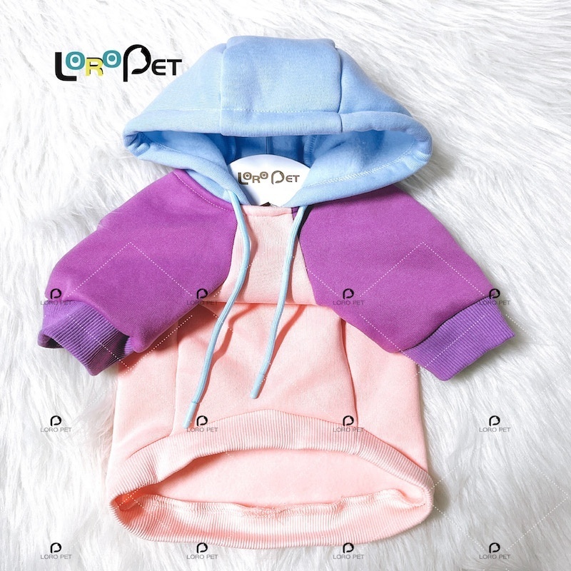 Custom Luxury Pet Clothes Color Block Sweatshirt Dog Hoodie and Owner Matching Human Hoodie with Drawstring