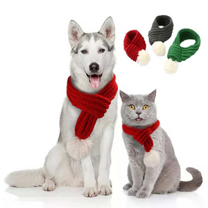 Cheap Cat Puppy Knitting Thicken Neck Adjustable Christmas New Year  Knitted Pet Dog Scarf