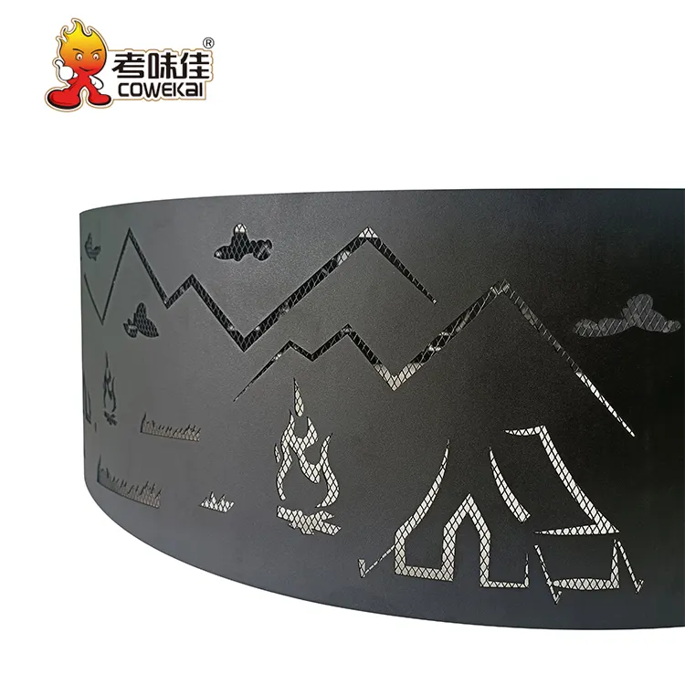 High Quality Outdoor Camping Wood Burning Fire Pit 36 Inch Round Portable Steel Charcoal Fire Ring