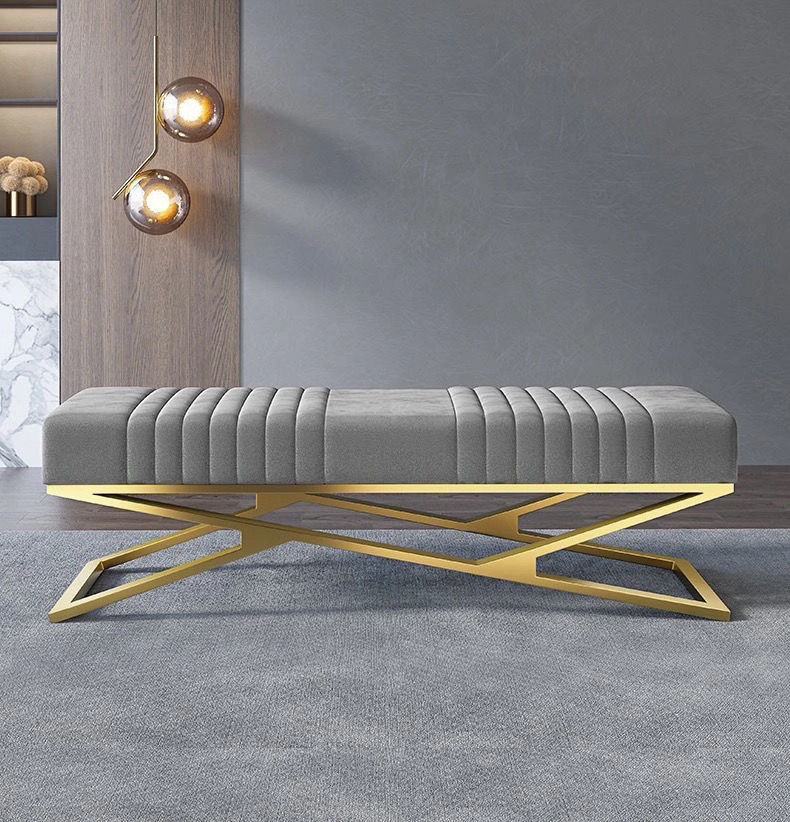 Light luxury wear shoes stool bed end bedside stool bedroom sofa stool modern simple cloakroom long bench