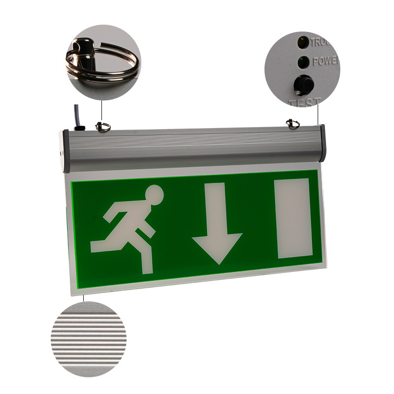 Hot Selling 3H Emergency Time Customized Letter Color Emergency Light Exit Sign