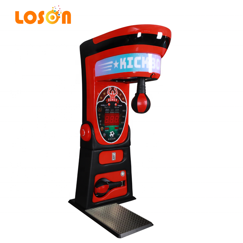 New kickboxer Coin operated kick electronic training vending arcade game  bag punching machines  boxing for entertainment center