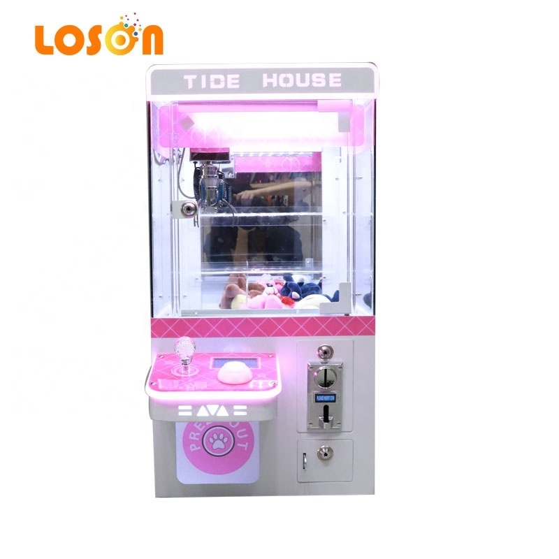 New Style Mini Plush Toy Gift Crane Claw With Bill Acceptor Coin Operated Game Machine