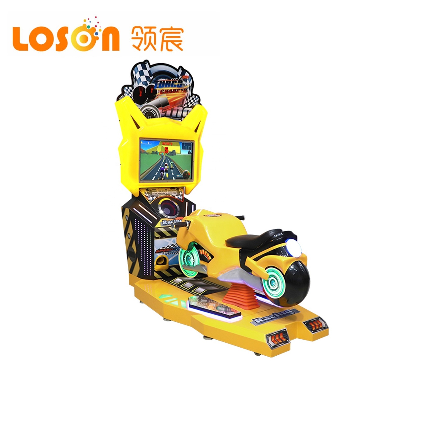 happy coin operated  ride racing simulator children's 3d video bike 2 motorcycle arcade gaming machines