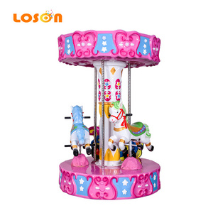 Manufacturer children 3 seats electric merry go round mini carousel kiddie ride indoor games machine