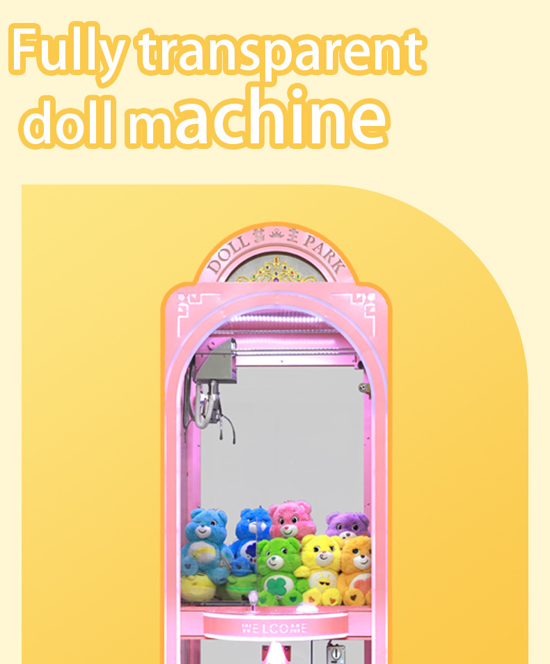 indoor custom arcade products bill acceptor crane claw machine plush toys plush coin operated games