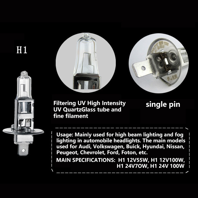 roadsun Factory H7 12V 55W Halogen Car Headlight Lamp Super Bright Long Lifespan H1 H3 H4 H11 9005 9006 880 881 Halogen Bulb