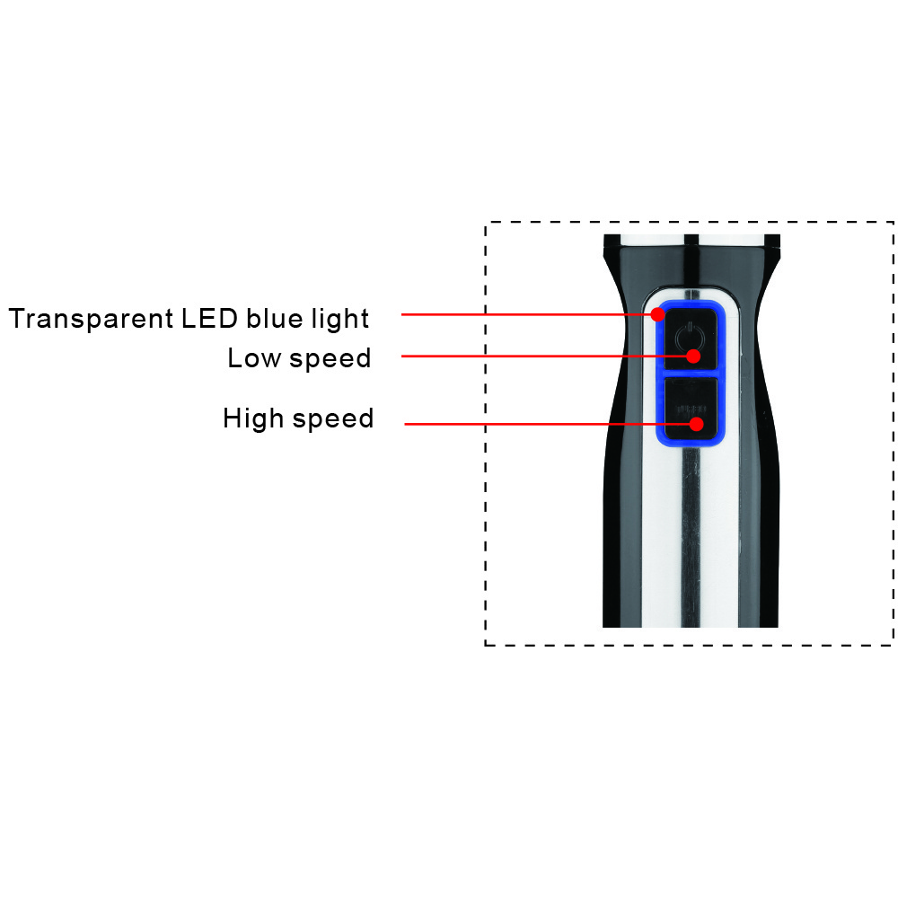 with 600ml beaker 800w blue LED light high power electric hand stick blender
