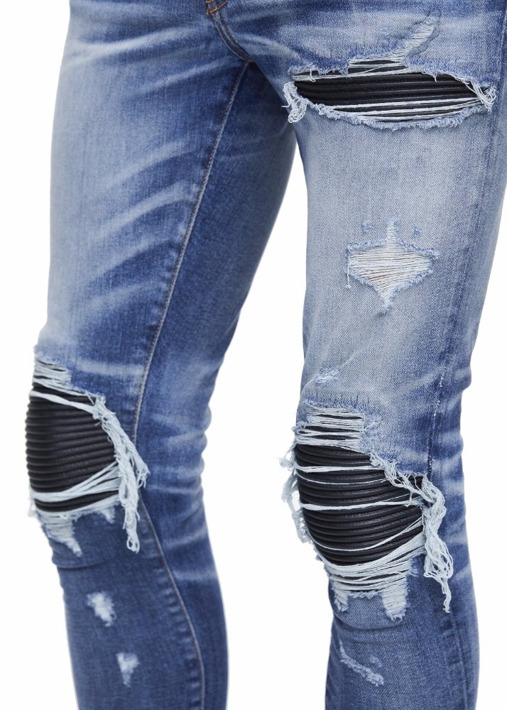 OEM wholesale china new model biker jeans pants al por mayor luxury damaged jeans