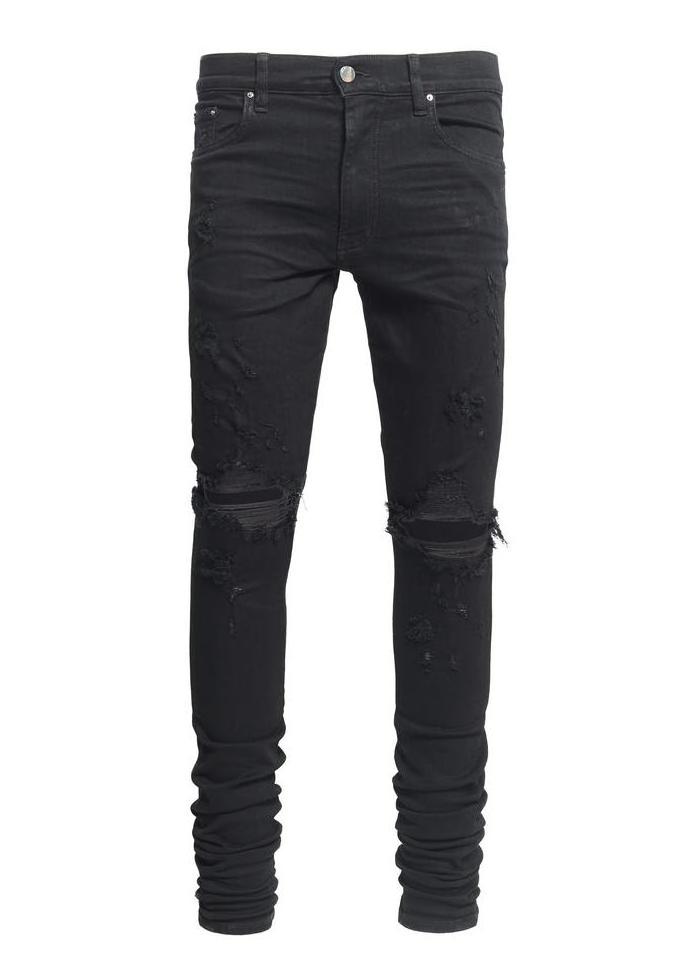 OEM custom manufacturers blank denim wholesale bulk order los angeles jeans al por mayor men skinny ripped black jeans 0025