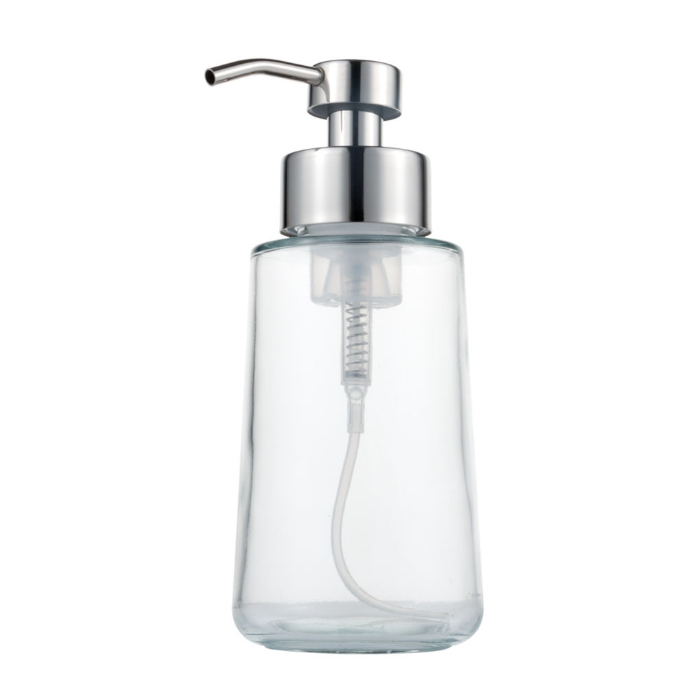 Hot Selling Wholesale Modern Style Glass Soap Dispenser With 304 Rust Proof Stainless Steel Soap Pump Soap Dispenser