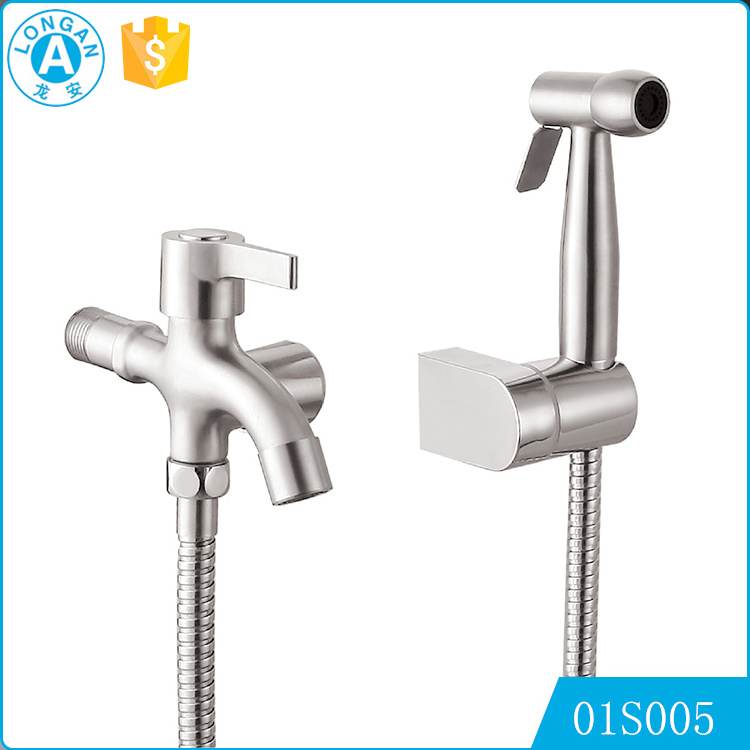 Toilet flexible bidet spray faucet and hose